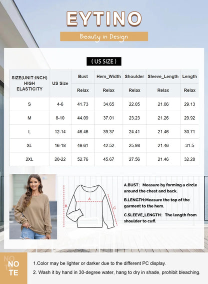 Womens Sweatshirt Oversized Casual Crew Neck Loose Corduroy Sweatshirt Pullover Fashion Long Sleeve Comfy Tops